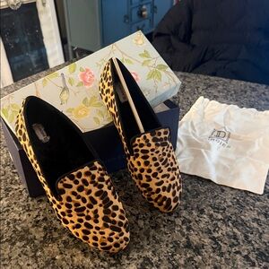Birdies Leopard-Print Slip-On Loafers in Brown and Black